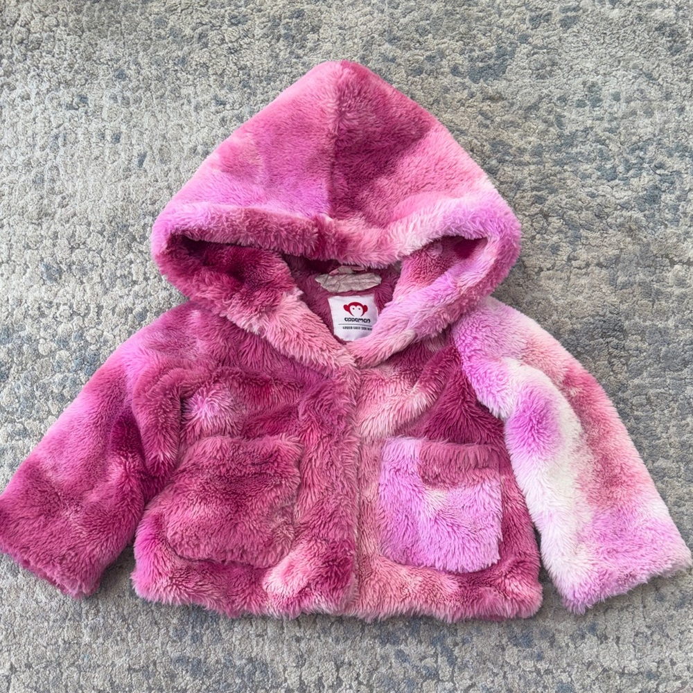Appaman Toddler Girls Faux Fur Pink Hooded Jacket 2T
